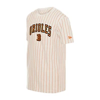 T-shirt à rayures blanches New Era Baltimore Orioles 2026 City Connect pour jeunes