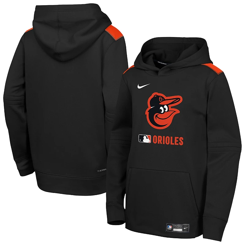 Sweat à capuche Nike noir pour jeunes Baltimore Orioles Authentic Collection Performance