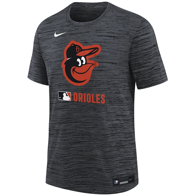 Youth Nike Black Baltimore Orioles Authentic Collection Velocity Performance T-Shirt