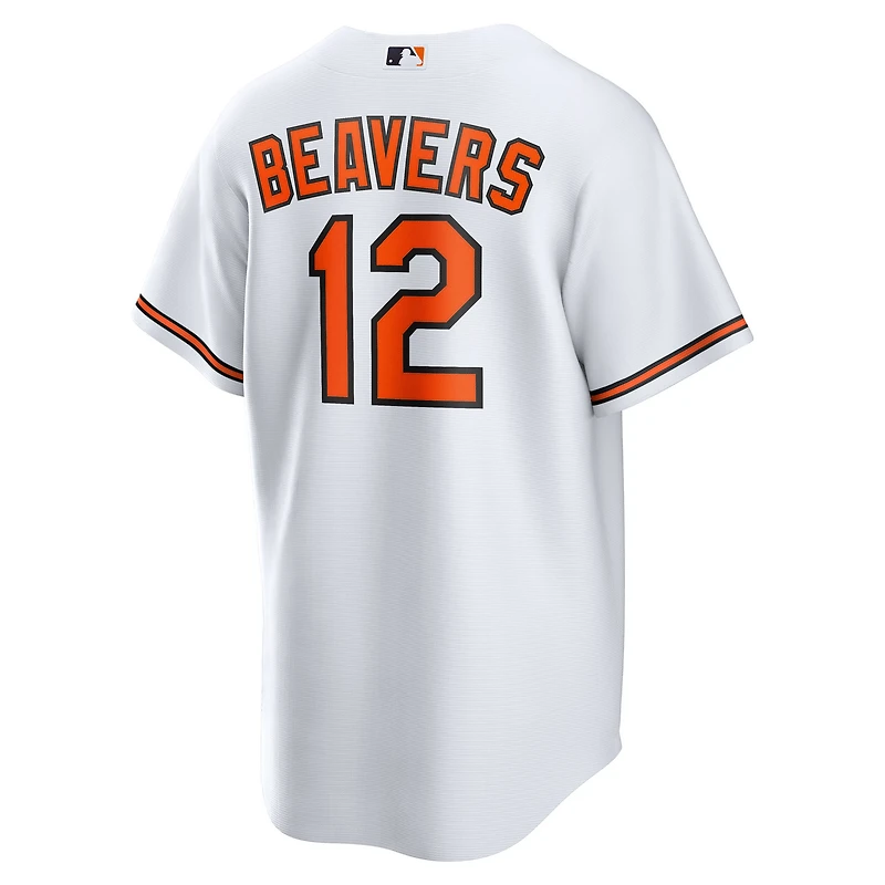 Maillot Nike Dylan Beavers blanc pour jeunes, réplique à domicile des Baltimore Orioles