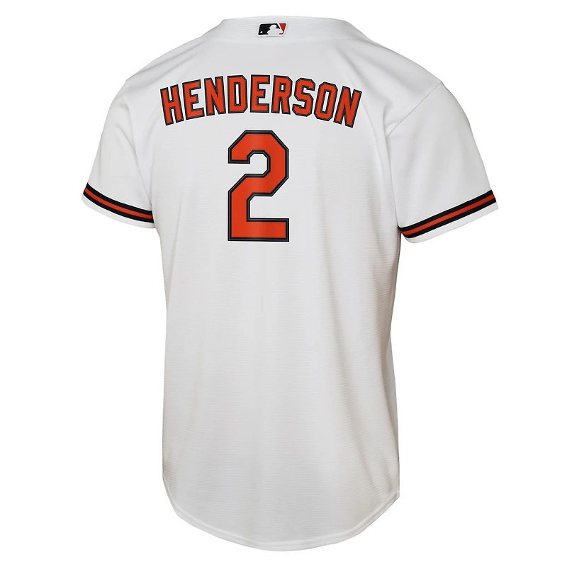 Maillot réplique domicile Nike Gunnar Henderson blanc des Orioles de Baltimore pour enfant