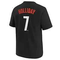 T-shirt Nike Jackson Holliday pour enfant, noir, Baltimore Orioles City Connect, nom et numéro du joueur