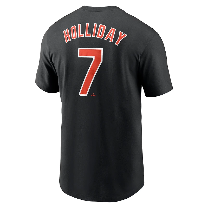 T-shirt Nike Jackson Holliday pour jeune, noir, Baltimore Orioles Fuse, nom et numéro