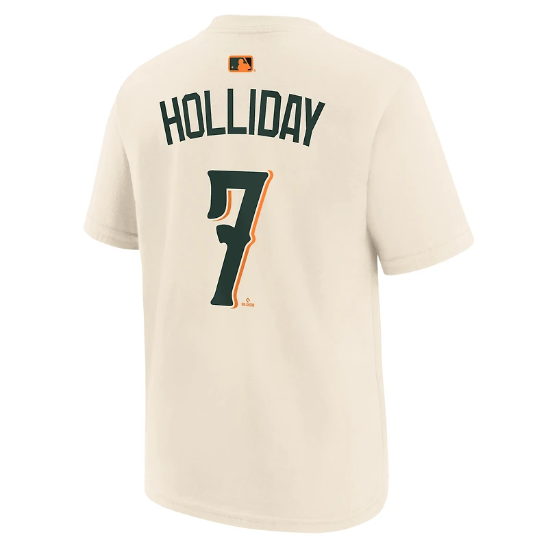 T-shirt Nike Jackson Holliday Cream Baltimore Orioles 2026 City Connect pour enfant, nom et numéro