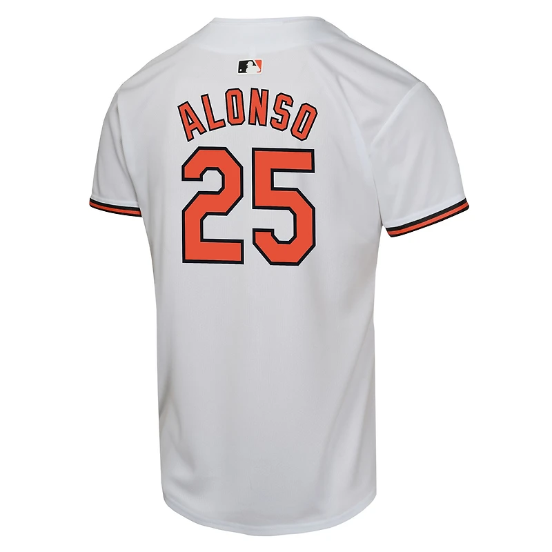 Maillot de joueur Nike Pete Alonso blanc des Orioles Baltimore pour enfant