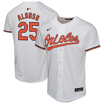 Maillot de joueur Nike Pete Alonso blanc des Orioles Baltimore pour enfant