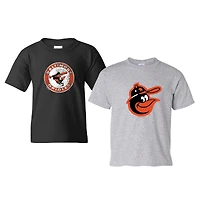 Youth Soft as a Grape  Black/Heather Gray Baltimore Orioles Cooperstown 2-Pack T-Shirt Set