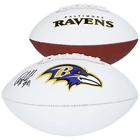 Ballon de football Franklin White Panel autographié par Anquan Boldin des Baltimore Ravens