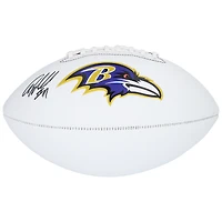 Ballon de football Franklin White Panel autographié par Anquan Boldin des Baltimore Ravens