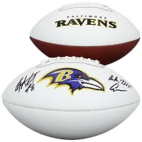 Anquan Boldin Baltimore Ravens Autographed Franklin White Panel Football with "SB XLVII Champs" Inscription