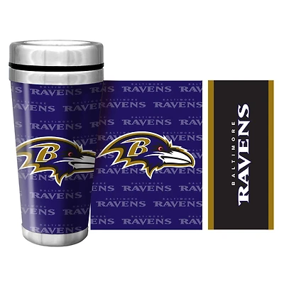 Corbeaux de Baltimore 16oz. Tasse de voyage avec papier peint complet