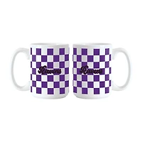 Lot de 2 tasses à motif de damier Baltimore Ravens de 15 oz