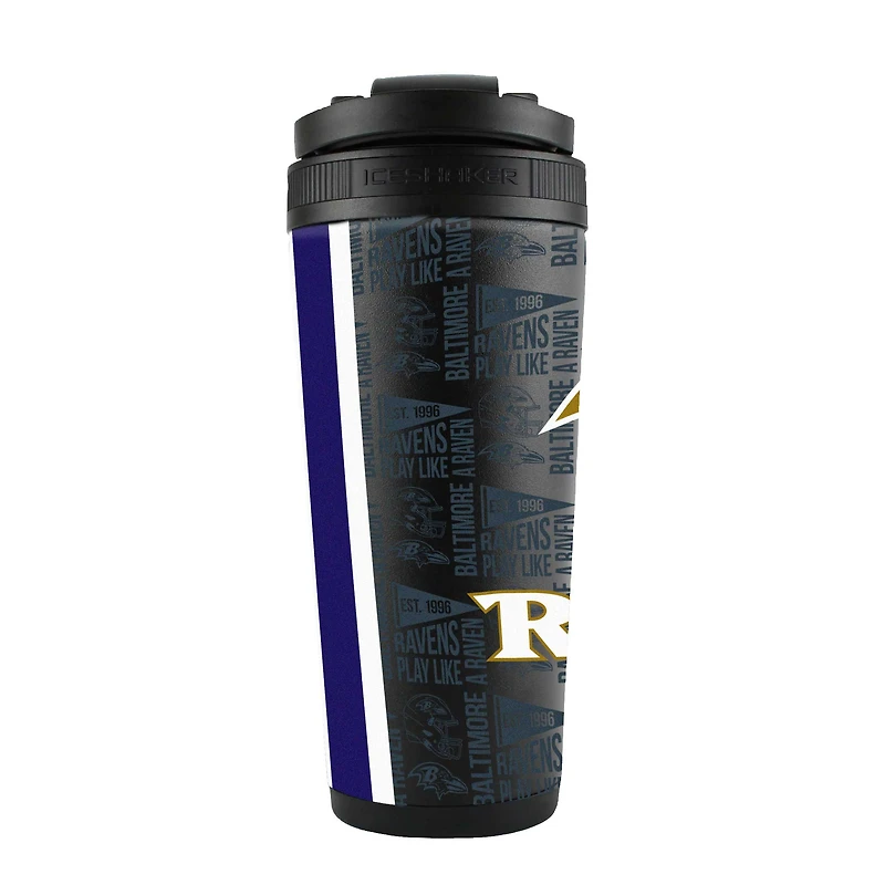 Bouteille shaker en acier inoxydable 4D de 26 oz des Baltimore Ravens