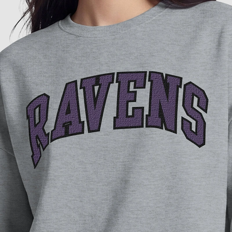 Sweat-shirt à doublure contrastée Baltimore Ravens Champion pour femme - Gris chiné