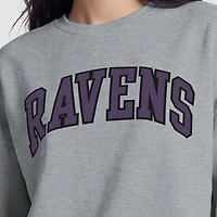Sweat-shirt à doublure contrastée Baltimore Ravens Champion pour femme - Gris chiné