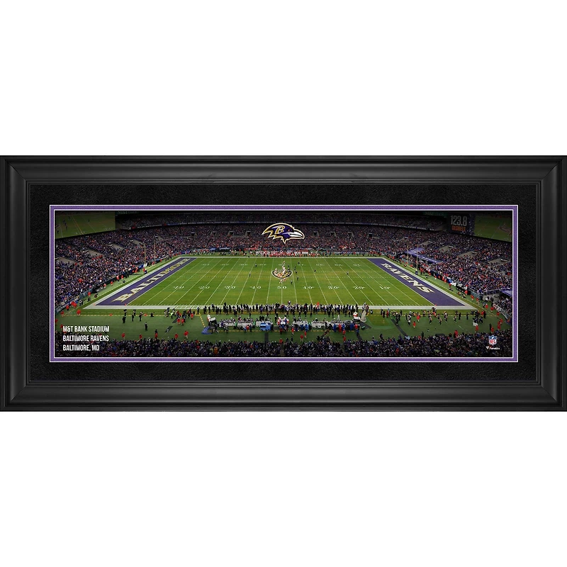 Photographie panoramique encadrée des Ravens de Baltimore (25,4 x 76,2 cm) du stade M&T Bank
