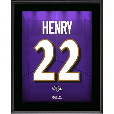 Plaque de joueur sublimée avec numéro de maillot des Ravens de Baltimore de 10,5" x 13" de Derrick Henry