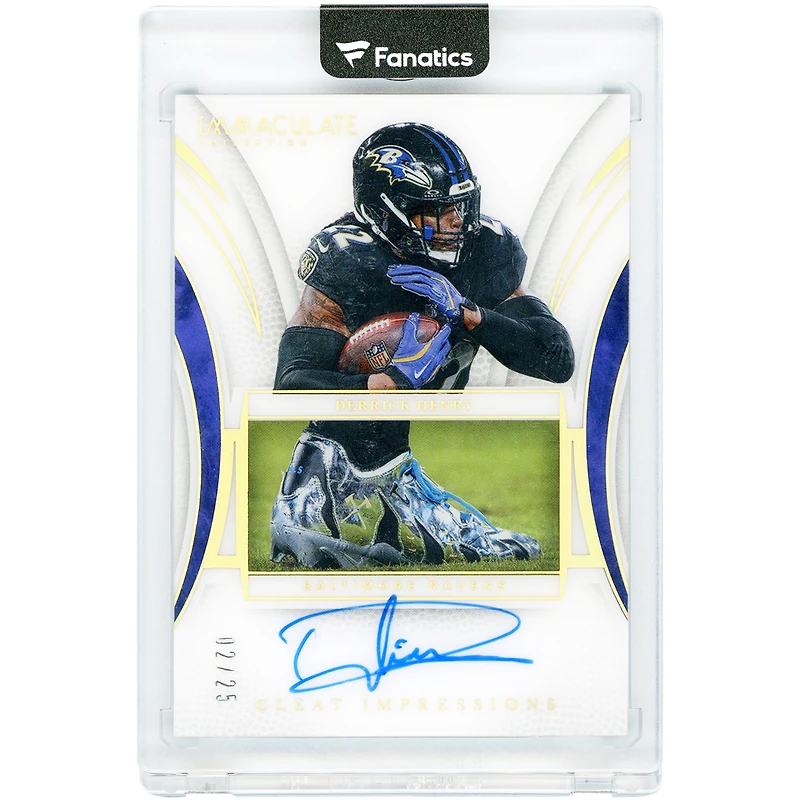 Derrick Henry Baltimore Ravens Autographed 2025 Panini Immaculate Collection Cleat Impressions #CI-DHY #2/25 Card