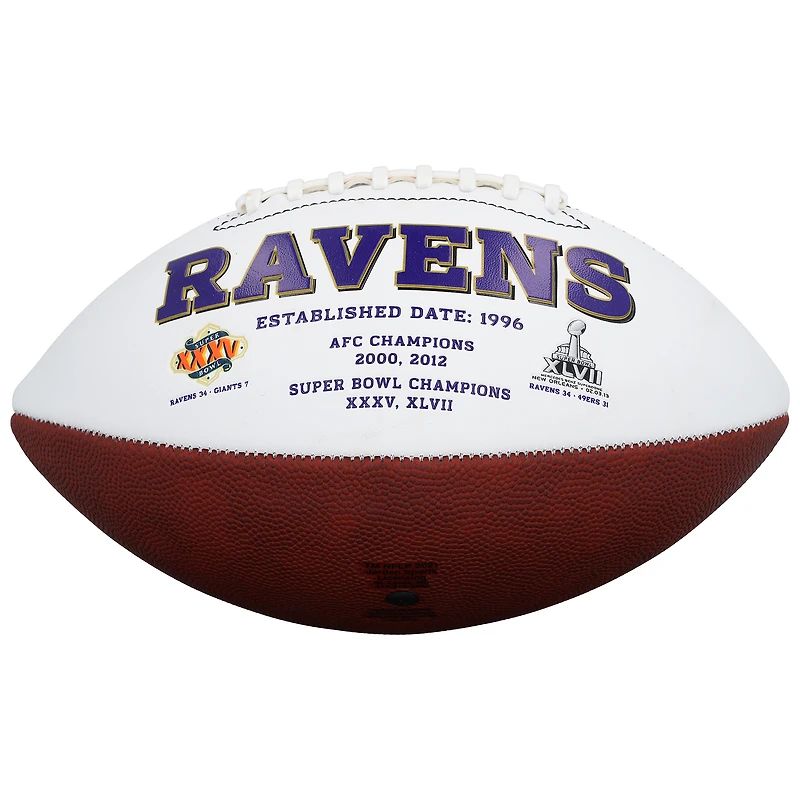 Ballon de football Rawlings à panneau blanc autographié par Derrick Henry des Ravens de Baltimore