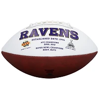 Ballon de football Rawlings à panneau blanc autographié par Derrick Henry des Ravens de Baltimore