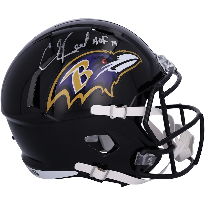 Ed Reed Baltimore Ravens Autographed Speed Replica Helmet with "HOF 19" Inscription