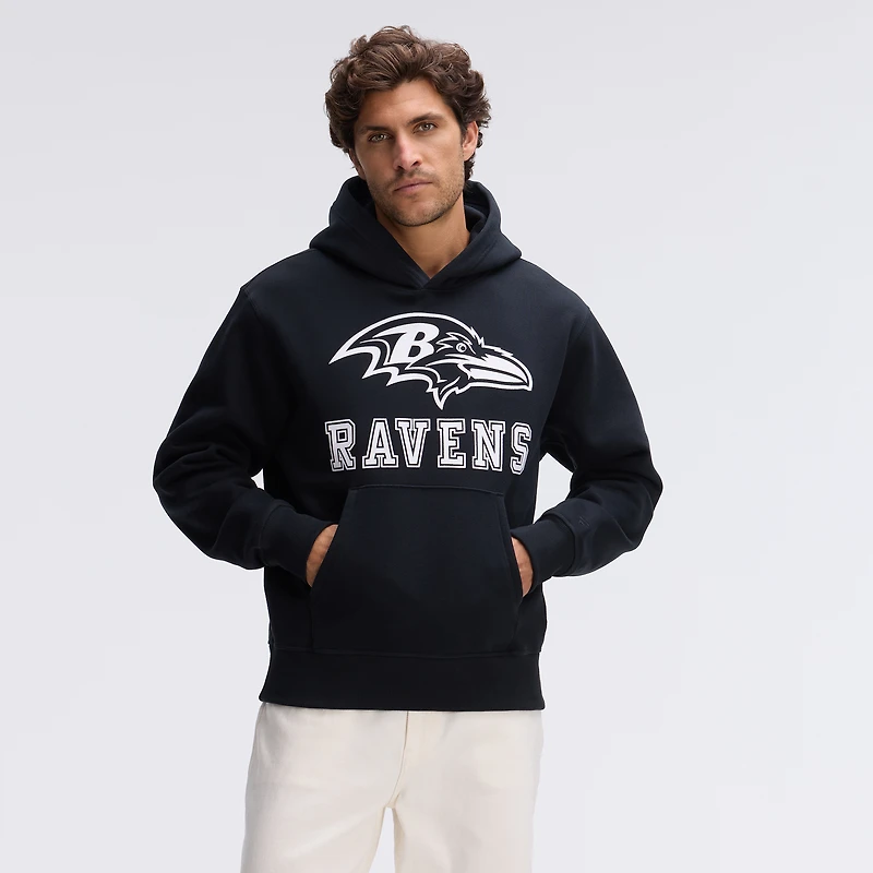 Sweat à capuche floqué Fanatics Black Baltimore Ravens Iconic Fleece