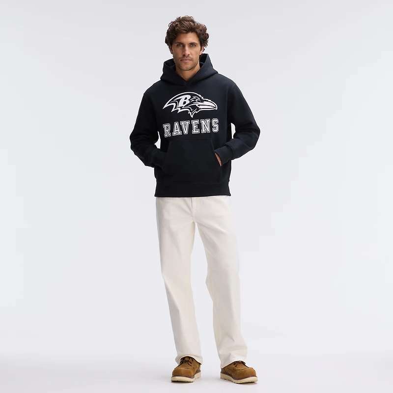 Sweat à capuche floqué Fanatics Black Baltimore Ravens Iconic Fleece
