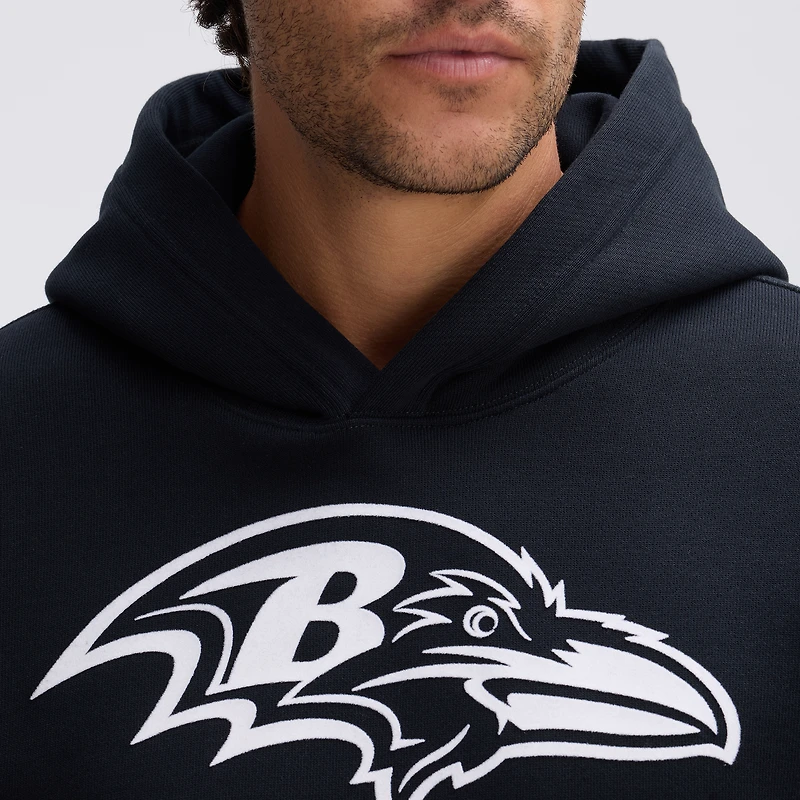 Sweat à capuche floqué Fanatics Black Baltimore Ravens Iconic Fleece
