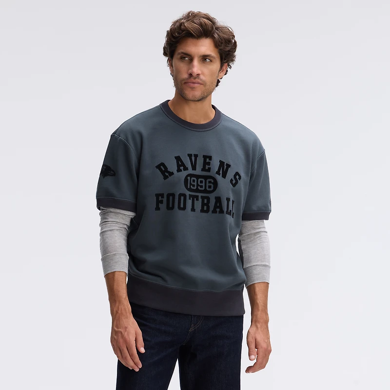 Sweat-shirt à manches courtes Fanatics Charcoal Baltimore Ravens Iconic Fleece