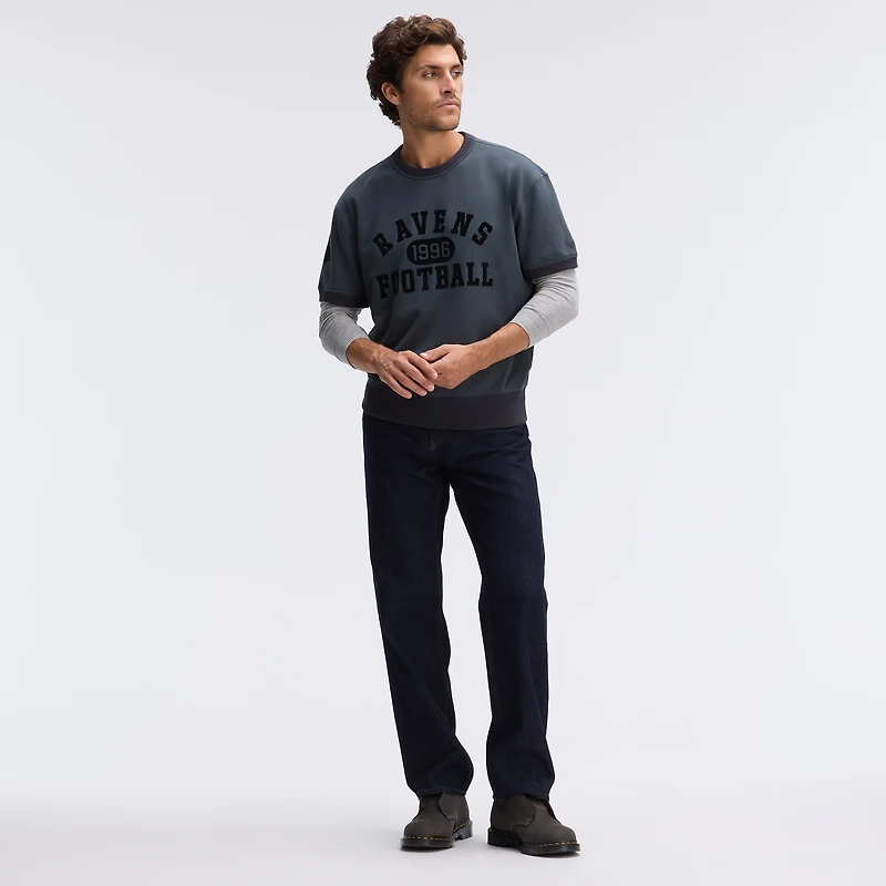 Fanatics Charcoal Baltimore Ravens IconicFleece Short Sleeve Sweatshirt