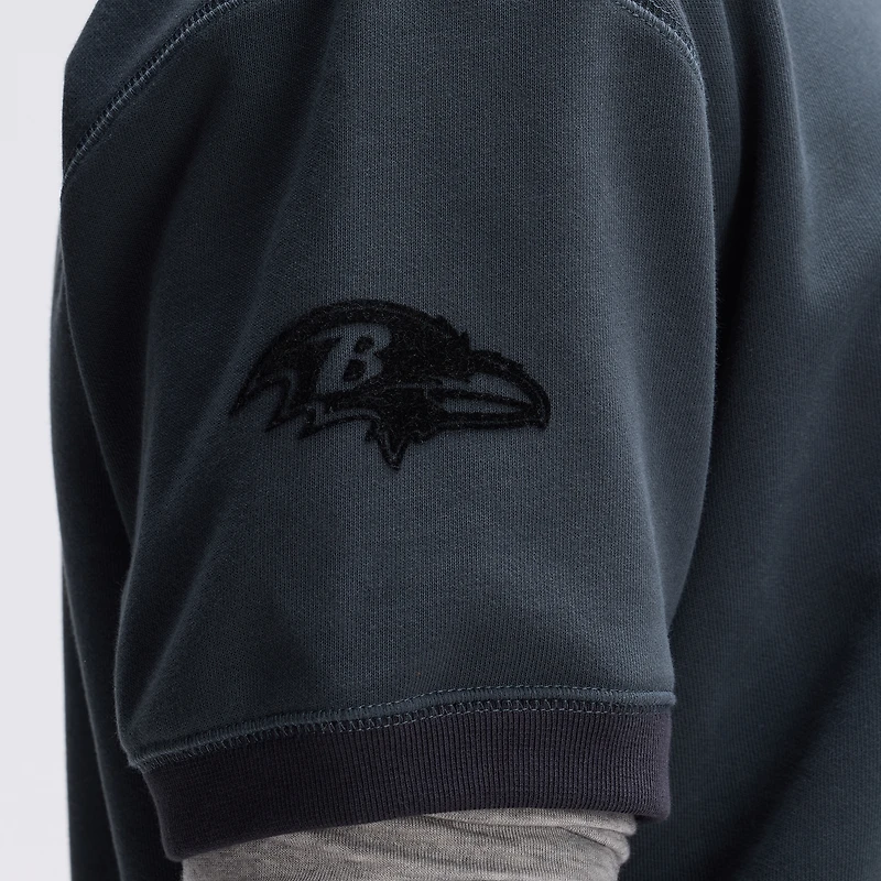 Fanatics Charcoal Baltimore Ravens IconicFleece Short Sleeve Sweatshirt