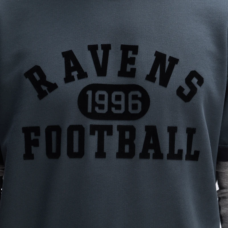 Fanatics Charcoal Baltimore Ravens IconicFleece Short Sleeve Sweatshirt
