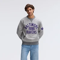 Sweat-shirt Fanatics gris chiné Baltimore Ravens Iconic Fleece à poche