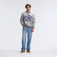 Sweat-shirt Fanatics gris chiné Baltimore Ravens Iconic Fleece à poche