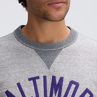 Sweat-shirt Fanatics gris chiné Baltimore Ravens Iconic Fleece à poche