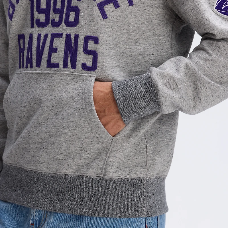 Sweat-shirt Fanatics gris chiné Baltimore Ravens Iconic Fleece à poche