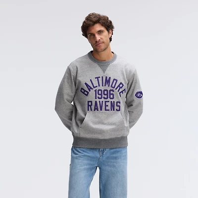 Sweat-shirt Fanatics gris chiné Baltimore Ravens Iconic Fleece à poche