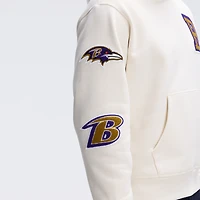 Fanatics Oatmeal Baltimore Ravens IconicFleece Letterman Hoodie