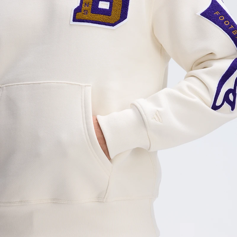 Sweat à capuche en polaire Fanatics Oatmeal Baltimore Ravens Iconic