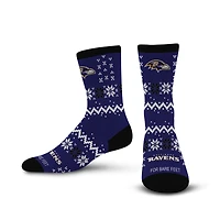 Chaussettes violettes pour pieds nus de l'équipe des Baltimore Ravens
