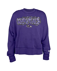 Sweat-shirt violet à paillettes pour fille New Era des Baltimore Ravens
