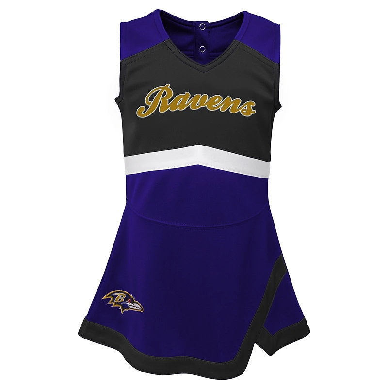 Robe Capitaine Cheer Captain des Ravens de Baltimore pour tout-petit avec bloomer