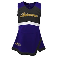 Robe Capitaine Cheer Captain des Ravens de Baltimore pour tout-petit avec bloomer