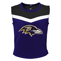 Girls Toddler Purple Baltimore Ravens Spirit Cheer Two-Piece Cheerleader Set with Bloomers