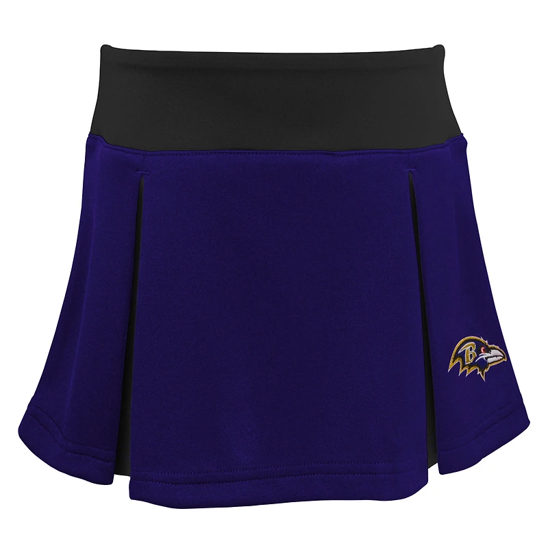 Girls Toddler Purple Baltimore Ravens Spirit Cheer Two-Piece Cheerleader Set with Bloomers