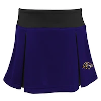 Girls Toddler Purple Baltimore Ravens Spirit Cheer Two-Piece Cheerleader Set with Bloomers