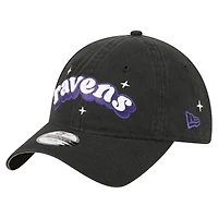 Casquette ajustable New Era noire Baltimore Ravens Cheer 9TWENTY pour jeunes filles