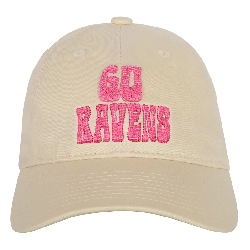 Casquette ajustable Blitz pour filles Outerstuff Cream Baltimore Ravens