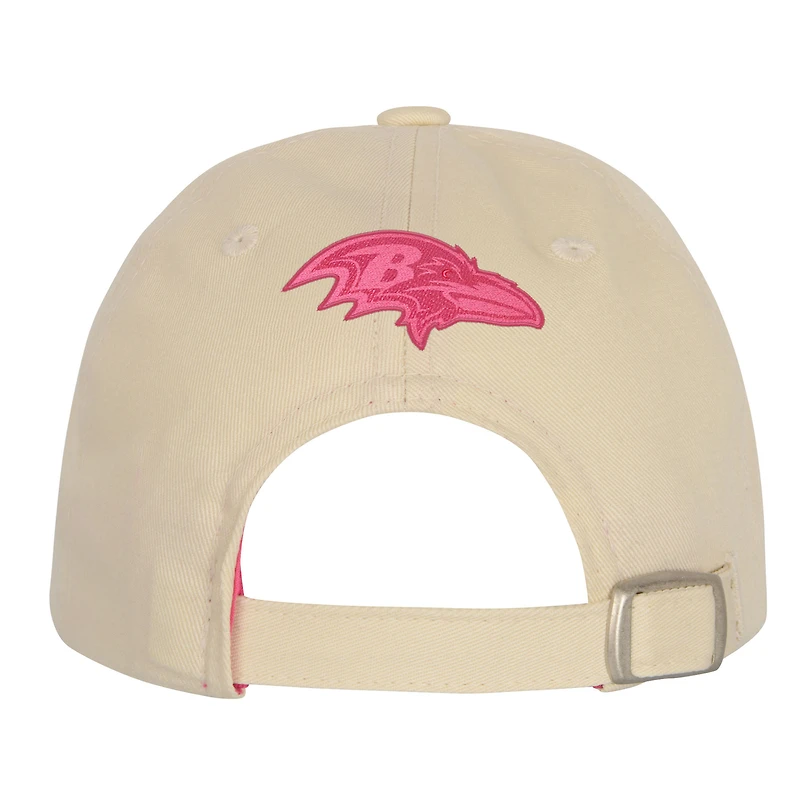 Girls Youth Outerstuff Cream Baltimore Ravens Blitz Adjustable Hat