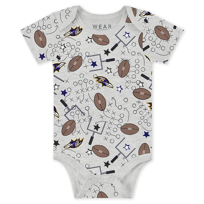 Vêtements pour bébés et nouveau-nés par Erin Andrews Baltimore Ravens Ensemble trois pièces Body pantalon Turn Me Around